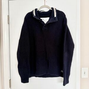 American Eagle Outfitters Navy Knit Collared Sweater